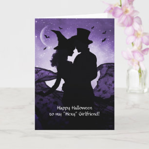 Girlfriend Happy Halloween Witch and Warlock Card