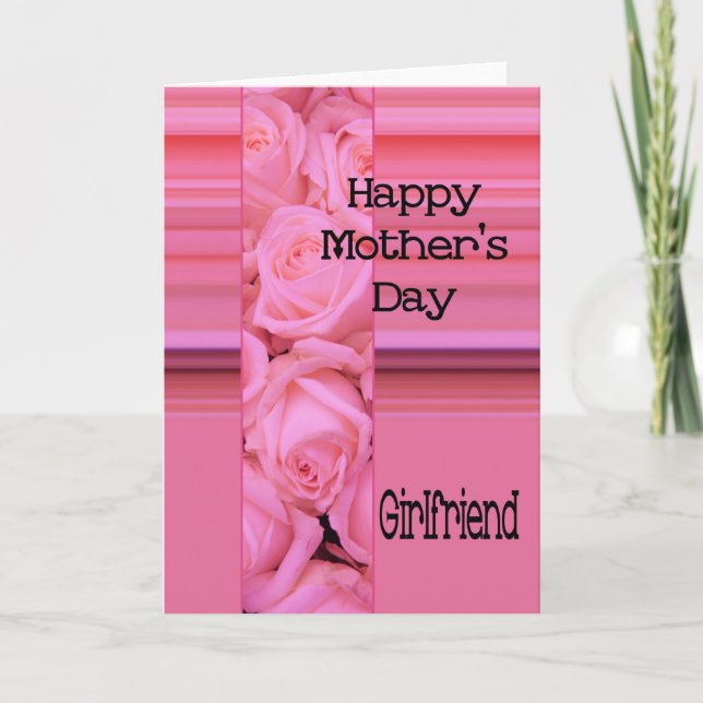 girlfriend   Happy Mother's Day rose card (Front)