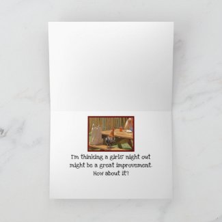 GIRLFRIEND HUMOR/WOMAN DINING WITH A CHICKEN