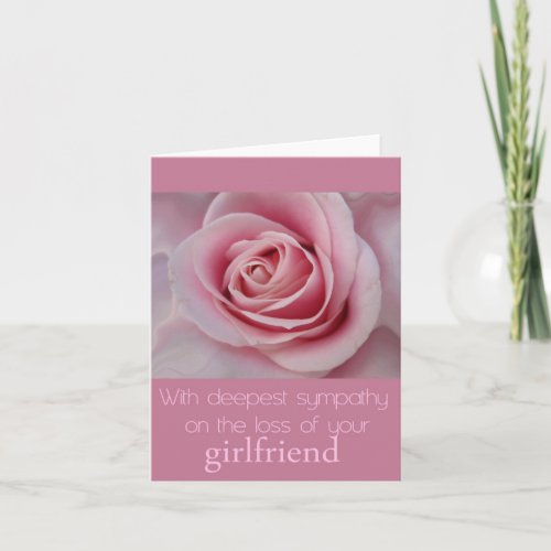 Girlfriend loss Rose sympathy Card