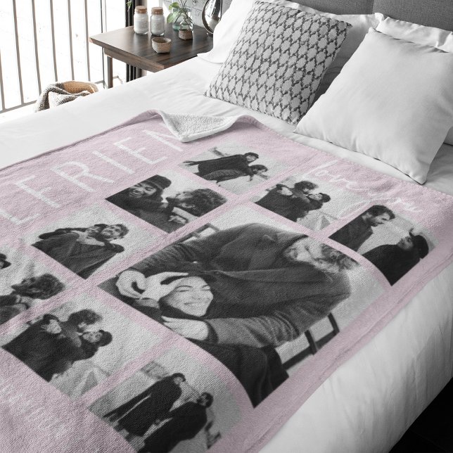 Girlfriend | Love You | Photo Collage Fleece Blanket (Creator Uploaded)