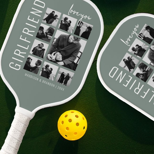 Girlfriend | Love You | Photo Collage Pickleball Paddle (Creator Uploaded)