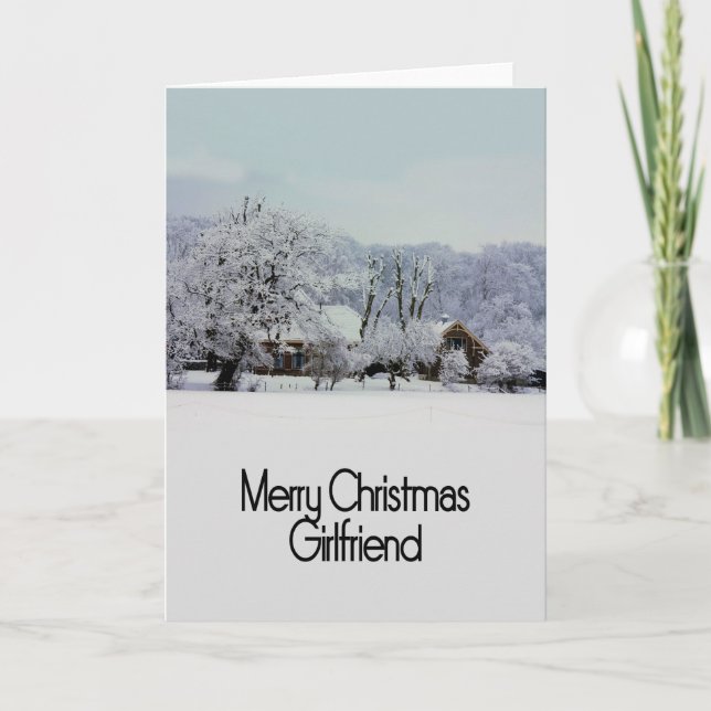 Girlfriend Merry Christmas Holiday Card (Front)