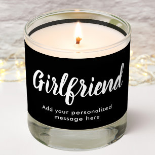 Girlfriend Personalized Message Black Scented Candle