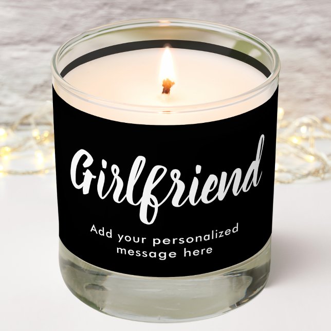 Girlfriend | Personalized Message | Black |  Scented Candle (Creator Uploaded)