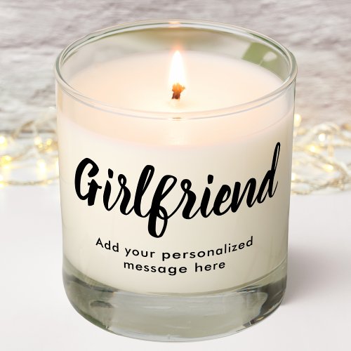 Girlfriend  Personalized Message   Scented Candle