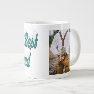 Girlfriend photo green script giant coffee mug