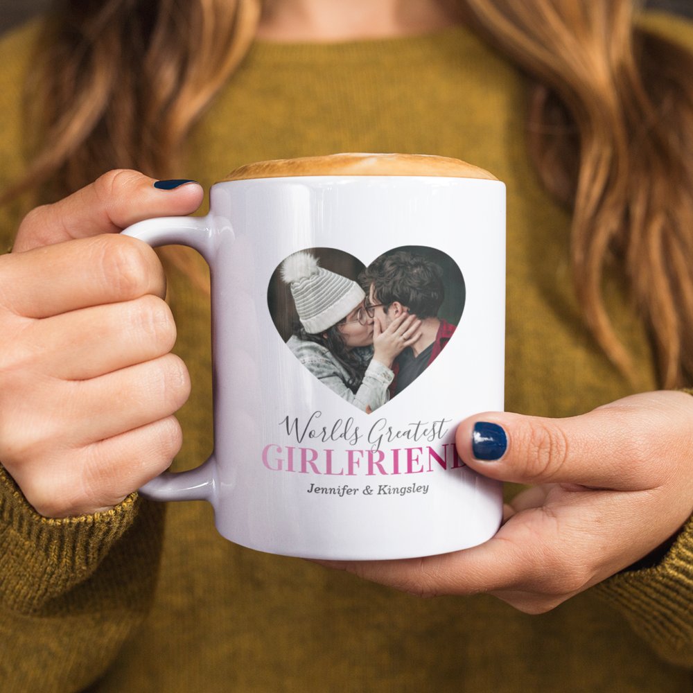 Discover Girlfriend Photo Heart Gift Coffee Mug