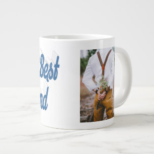 Girlfriend photo sea blue script giant coffee mug
