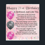 Girlfriend poem - 21st Birthday Design Notepad<br><div class="desc">A great gift for a girlfriend on her 21st birthday</div>