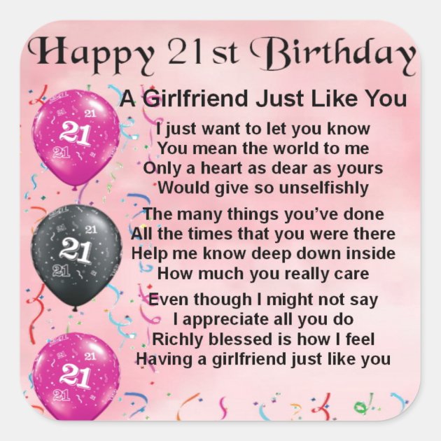 21st birthday card for clearance girlfriend