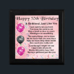 Girlfriend poem - 30th birthday design jewelry box<br><div class="desc">A great gift for a girlfriend on her 30th Birthday</div>