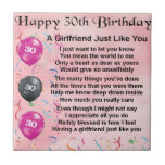 Girlfriend poem - 30th birthday design tile<br><div class="desc">A great gift for a girlfriend on her 30th Birthday</div>