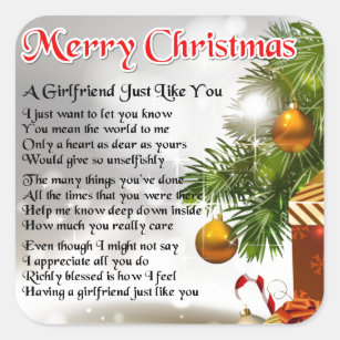 Christmas Poem Stickers | Zazzle