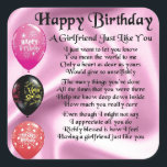 Girlfriend poem  -  Happy Birthday Square Sticker<br><div class="desc">A great gift for a girlfriend on her birthday.</div>