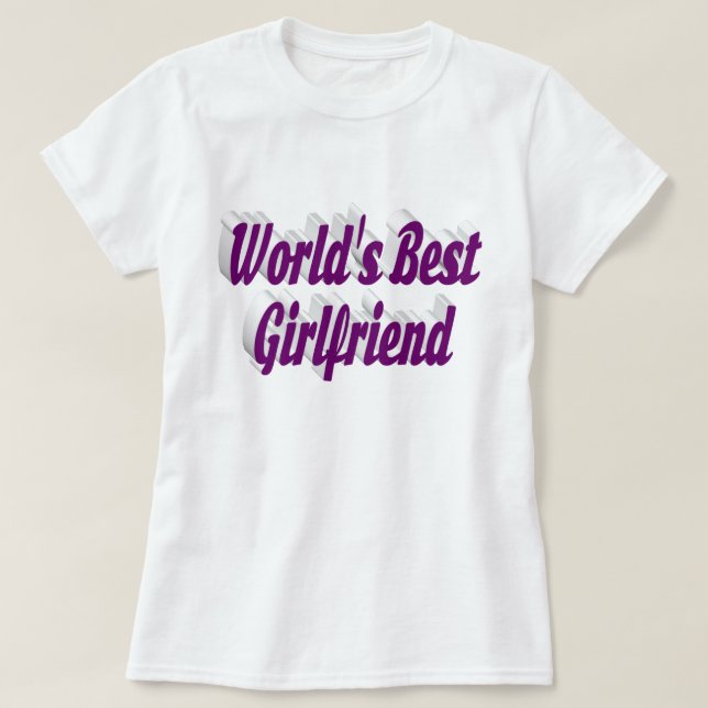 Girlfriend purple typography T-Shirt (Design Front)