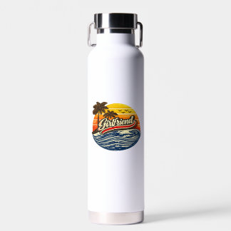 Girlfriend Retro Sunset Design Water Bottle