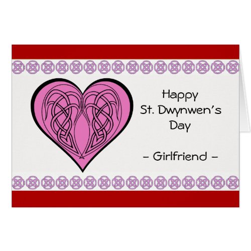 Girlfriend Saint Dwynwens Day Heart Knots