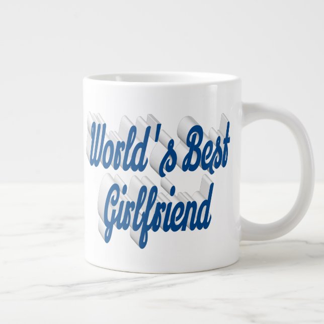 Girlfriend sea blue half script giant coffee mug (Right)