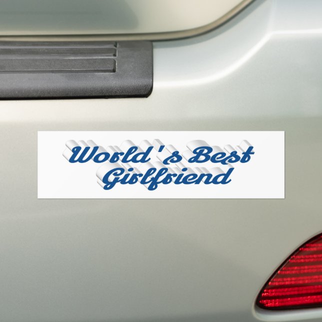 Girlfriend sea blue script bumper sticker (On Car)