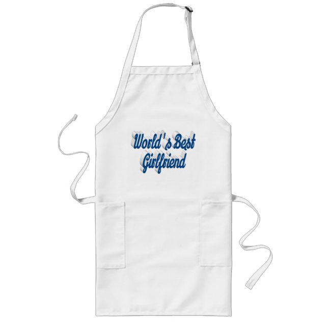 Girlfriend sea blue script long apron (Front)