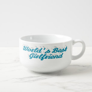 Girlfriend sea blue script soup mug