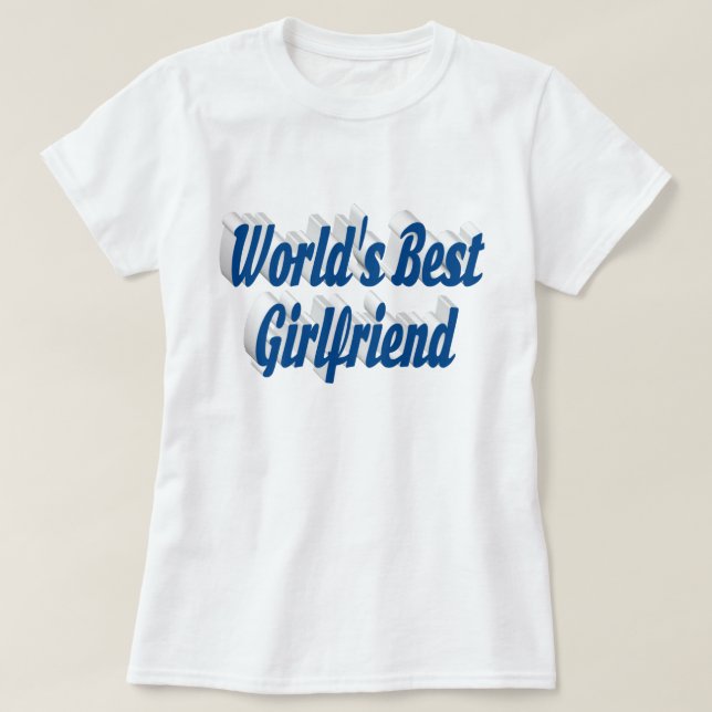 Girlfriend sea blue typography T-Shirt (Design Front)