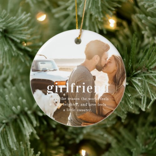 Girlfriend | Sentimental Photo Keepsake Christmas  Ceramic Ornament