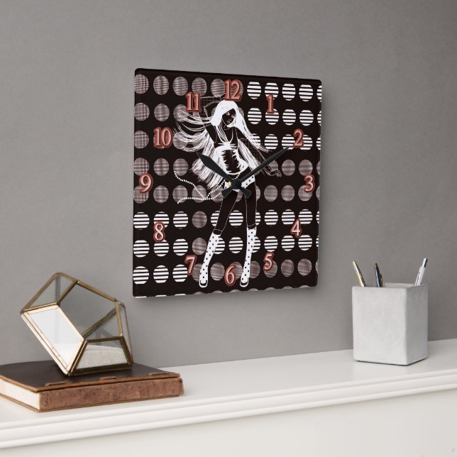 girlfriend square wall clock (Office)