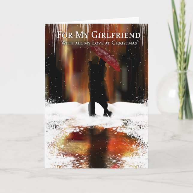 Girlfriend Stylish Christmas Holiday Card (Front)