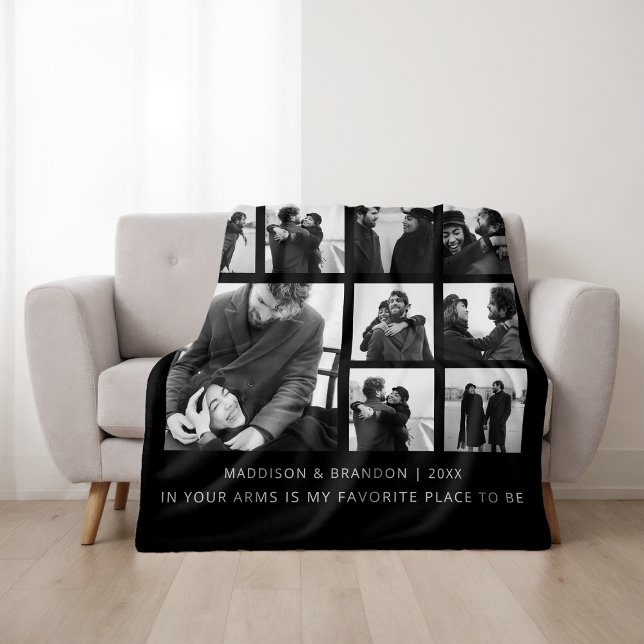 Girlfriend Together Forever Photo Collage Fleece Blanket (Creator Uploaded)