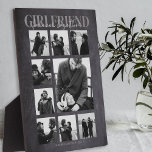 Girlfriend Together Forever Photo Collage Plaque<br><div class="desc">Memories make the best gifts, girlfriends will love this thoughtful, modern photo collage plaque, for valentines day, birthday, anniversary and any other special ocassion. The plaque features 9 photos, the template text 'GIRLFRIEND, FOREVER TOGETHER', over a chalkboard effect background, personalized with your names and year. All the font styles and...</div>