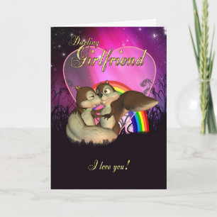 Girlfriend Valentine's Day Card With Cute Love Squ