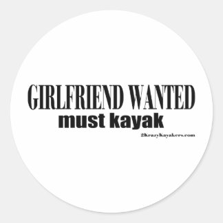 girlfriend wanted classic round sticker