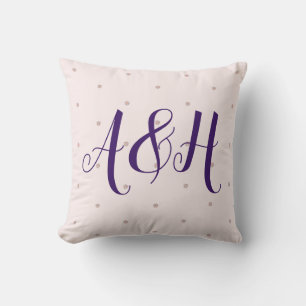 Girlfriend Wife Elegant Floral Modern Monogram Throw Pillow