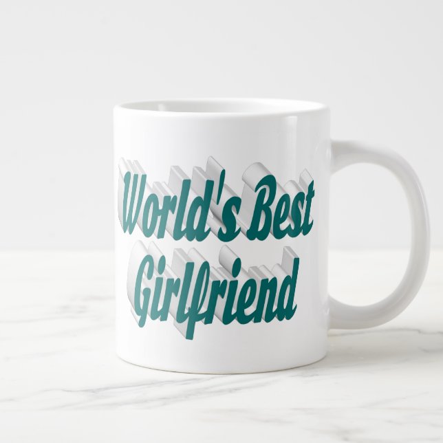 Girlfriend with green half typography giant coffee mug (Right)