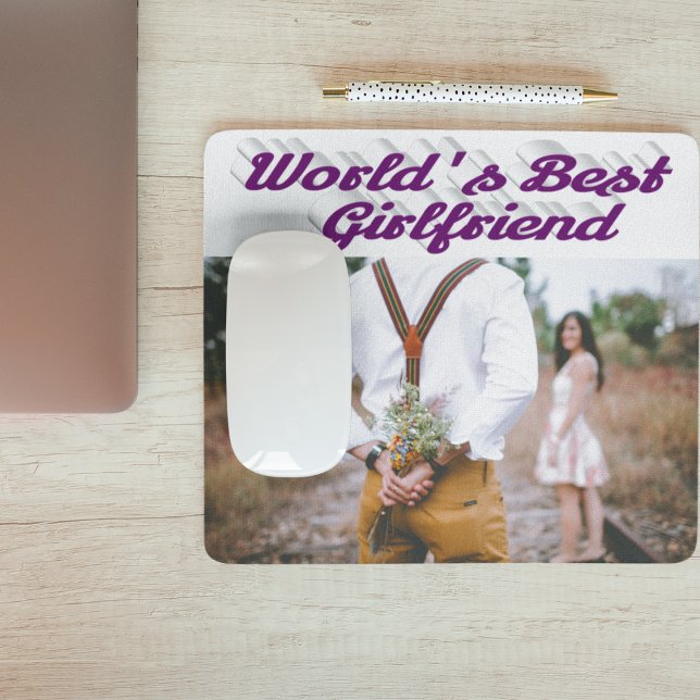 Girlfriend with purple script photo mouse pad (Creator Uploaded)
