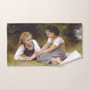 Girlfriends Collect Nuts, Les Noisettes Bouguereau Hand Towel