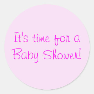 girlhearts copy, It's time for a Baby Shower! Classic Round Sticker