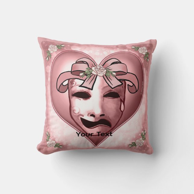 Girlie Actor Mask  Throw Pillow (Front)