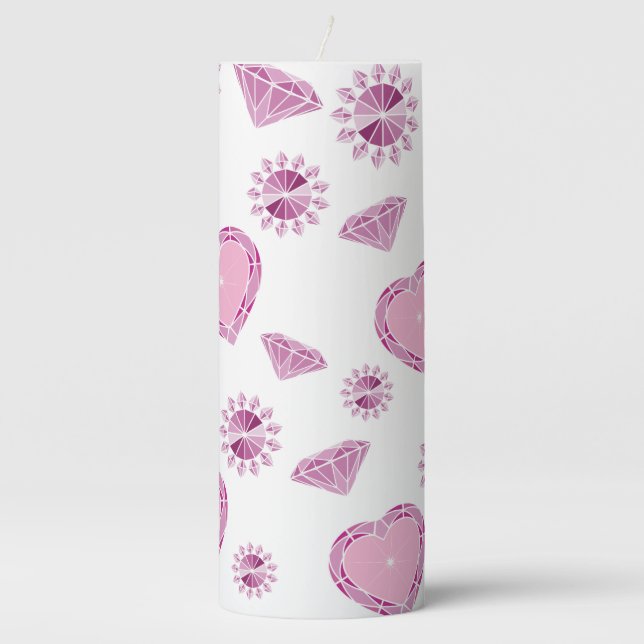 Girlie Bling Pillar Candle (Front)