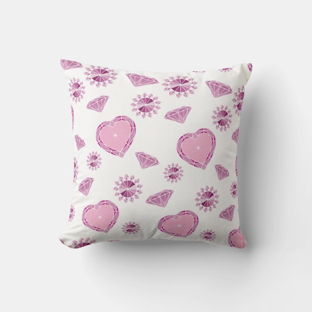 Girlie Bling Throw Pillow (Front)