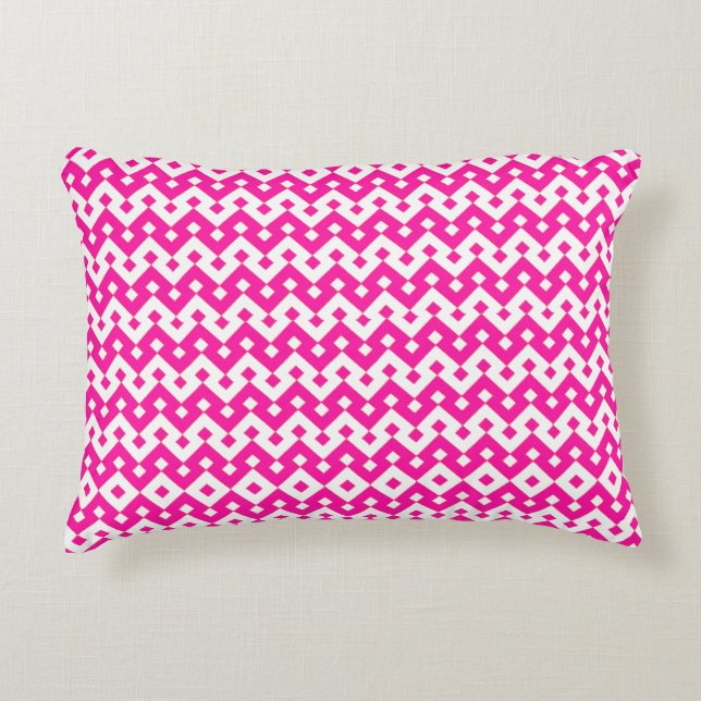 Girlie Candy Pink and White Accent Pillow, Cushion (Front)