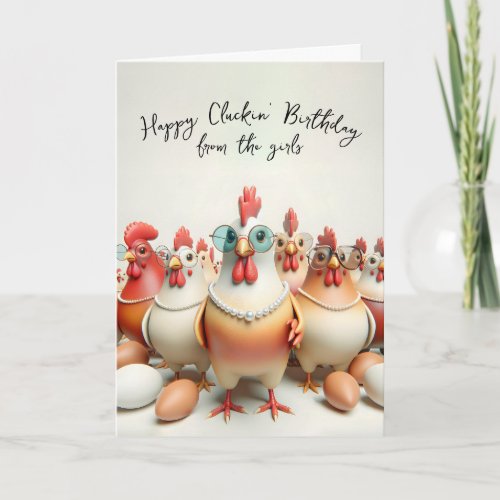 Girlie Chickens Birthday Humor Card