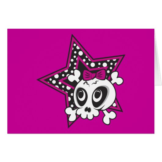 Girlie Emo Skull Cards (Front Horizontal)