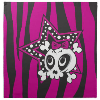 Girlie Emo Skull Cloth Napkin