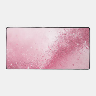 Girlie Pink Feminine abstract Sparkle Dust Desk Mat