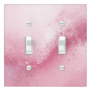 Girlie Pink Feminine abstract Sparkle Dust  Light Switch Cover