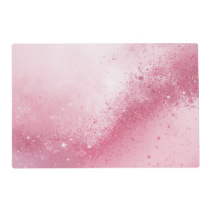 Girlie Pink Feminine abstract Sparkle Dust  Placemat