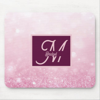 Girlie Pink Feminine Glitter Abstract gradient  Mouse Pad